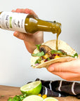 Everything but the taco hot sauce on a vegan taco