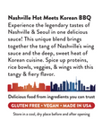 Seed Ranch Flavor Co, NashSeoul hot sauce product description label.