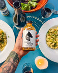 truffle hound hot sauce with pasta dinner