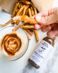 Smoked Jalapeño Hot Sauce with fries ranch dip